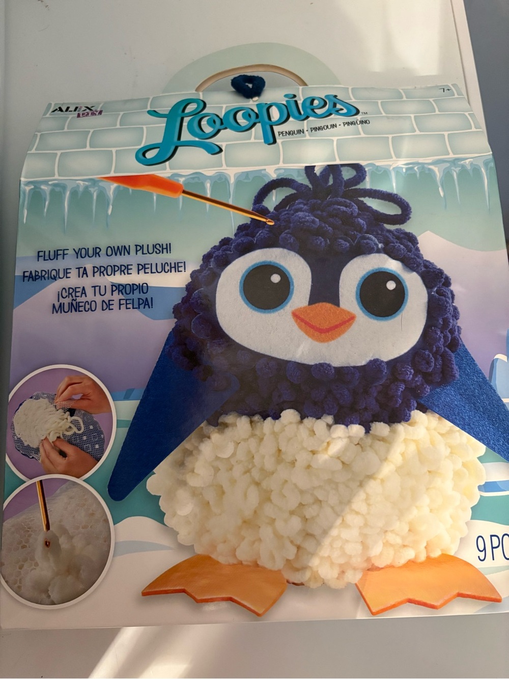 Loopies Kids Crochet Kit - Blue & White Penguin Craft Toy by ALEX